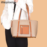 Weiyinxing piece set Hot sale large women's bag large capacity shoulder bags high quality cowhide leather shoulder bags ladies wild bags