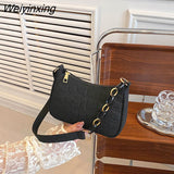 Weiyinxing Women Handbag Solid Color Casual Mini Underarm Bag New Female Chain Shoulder Pouch Hot sale Ladies felt Tote bag