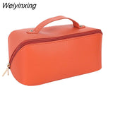 Weiyinxing Large Travel Cosmetic Bag For Women Leather Make Up Organizer Toiletry Kit Bags Female Makeup Accessories Pouch Case Storage