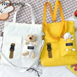 Weiyinxing Cartoon Tote Bag Canvas Handbag Shopping Bag Super Cool Handbags Shoulder Bags for Girl Book Bags Bolsa Feminina Mochila