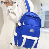 Weiyinxing Large Capacity Student Backpack High Quality Boy Girl Casual Schoolbag Nylon Waterproof Book Pack Travel Bag Solid Color