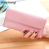 Weiyinxing Women Long Large Capacity Wallets Lady Simple Hasp Coin Purses Female Fashion Clutch Credit Leather Card Holder
