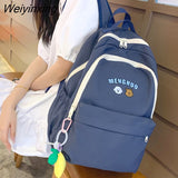 Weiyinxing Cartoon Embroidery Women Backpack Female Cute Nylon School Bag Girl Student Travel Bookbag Big Capacity Laptop Backpacks