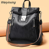 Weiyinxing code lock Fashion Women Backpack High Quality Youth Leather Backpacks for Teenage Girls Female School Shoulder Bag