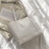 Weiyinxing Luxury Handbags For Women Fashion Stone Tote Shopper Designer Shoulder Bags Large Capacity PU Leather Travel Women's Bag