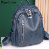Weiyinxing Teenage Girls Female School Bag Hot Sale Backpacks 2023 New Fashion Woman Backpack High Quality Youth PU Leather Backpacks