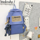 Weiyinxing Large Capacity Fashionable Student Backpack High Quality Boys Girls Nylon Leisure Schoolbag Waterproof Shoulder Pack Cool