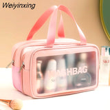 Weiyinxing Women Travel Wash Bag Female Transparent Waterproof Storage Makeup Pouch Bags Large Capacity Cosmetic Bag Organizer Beauty Case