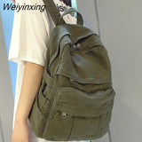Weiyinxing Fabric School Bag New Fashion College Student Vintage Women Backpack Canvas Female Laptop Bag Travel Kawaii Ladies Backpack