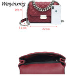 Weiyinxing FASHION Chic Messenger Bags for Women Chains Shoulder Bag Diamond Lattice Luxury Handbags Designer Female Small Bolsas