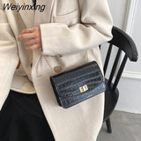 Weiyinxing Pattern Buckle Handbag New Fashion Texture Embossed Shoulder Bag Simple and Versatile Messenger Bags for Women 2023