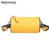 Weiyinxing Cow Leather Handbag for Women 2023 New Weave Wide Straps Female Shoulder Crossbody Bag Genuine Leather Ladies Tote Sac
