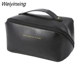 Weiyinxing Large Travel Cosmetic Bag For Women Leather Make Up Organizer Toiletry Kit Bags Female Makeup Accessories Pouch Case Storage