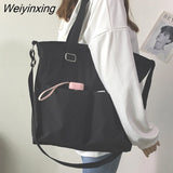 Weiyinxing Oxford Large Capacity Canvas Girl Shoulder Hand Bucket Bag Basket Female Crossbody Bags for Women Casual Tote Purses
