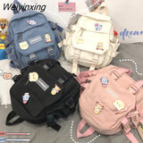 Weiyinxing Style School Backpack for Girls Small Women's Backpack Multi Pocket Bags Fashion School Mochila Young Girl's Backpacks
