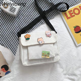 Weiyinxing Men Messenger Bag Fashion Women Handbag Shoulder Bag Large Capacity Canvas Bag Cartoon Student School Bags Tote Tool Pouck