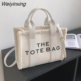 Weiyinxing Bag for Women Winter Designer Lamb Wool PU Fashion Letters Handbags Women's Luxury Shoulder Crossbody Bags Handbag Totes