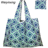Weiyinxing Large Reusable Shopper Bag Women Handbag Grocery Beach Bag Cute Vegetable Fruit Organizer Washable Strong Nylon Totes Bag