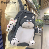 Weiyinxing Bear Young Girl School Backpack Female Large Capacity Kawaii Back Pack Mochila Pink Women Bagpack Nylon Cartoon Schoolbag
