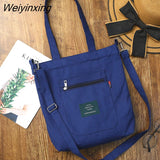 Weiyinxing All-match Women's Tote Shoulder Bag New Canvas Hit Color Crossbody Bags For Women 2023 Fashion Letter Zipper Handbags