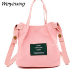 Weiyinxing Canvas Handbags Corduroy Vintage Women's Shoulder Bag Simple Solid Color Handbag Bucket Cloth Bag Casual Crossbody bags