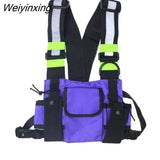 Weiyinxing Hip Hop Tactical Canvas Chest Bags for Men Women Vest Satchel Pouch Reflection Shoulder Bag Oxford Cross Bags Bolsas
