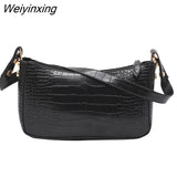 Weiyinxing Crocodile Pattern Bags PU Leather Shoulder Bags for Women 2023 Elegant Design Luxury Hand Bag Female Travel