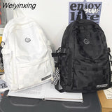 Weiyinxing Women Plaid Leisure School Bag Girl Travel Laptop Student Backpack Female Teenager Book Bags Ladies Nylon College Packet Fashion