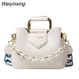 Weiyinxing New Women Top-handle Mini Bucket Bag Pure Color Luxury Designer Handbags Quality Leather Messenger Shoulder Cross Bag