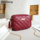 Weiyinxing Small Messenger Bag For Women 2023 Popular Lingge Embroidery Square Female Shoulder Bag Fashion Chain Ladies Crossbody Bags
