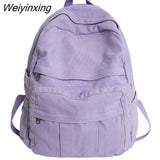 Weiyinxing Fabric School Bag New Fashion College Student Vintage Women Backpack Canvas Female Laptop Bag Travel Kawaii Ladies Backpack