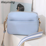 Weiyinxing Women's Bag 2023 Trend Women Crossbody Bags Wide Fabric Strap Crossbody Bag Ladies Fashion Handbags Leather Women Shoulder Bags