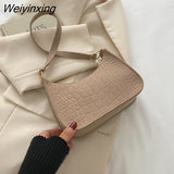 Weiyinxing Exquisite Underarm Shoulder Bags for Women 2023 New PU Leather Armpit Handbags Purse Female Designer Pouch Hobo Bag