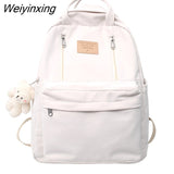 Weiyinxing Multifunction Double Zipper Women Backpack Teenager Girls Laptop Backpack Student Shoulder Bag Korean Style School Bag