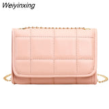 Weiyinxing Style Small Shoulder Bags For Women Solid Color Leather Mini Chain Crossbody Bag Female Phone Purse Casual Messenger Bags