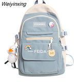 Weiyinxing 2023Women Waterproof Cute Backpack Nylon Female Harajuku School Bag College Lady Kawaii Backpacks Fashion Book Girl Bags Student
