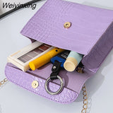 Weiyinxing Trend Women Messenger Bag Fashion Alligator Pattern Female Shoulder Bag Handbag with Chain Strap Ladies Crossbody Bags