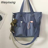 Weiyinxing Oxford Large Capacity Canvas Girl Shoulder Hand Bucket Bag Basket Female Crossbody Bags for Women Casual Tote Purses