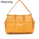 Weiyinxing Padded Women Shoulder Bags Designer Brand Quilted Handbag Luxury Pu Space Cotton Crossbody Bag Large Tote Winter 2023