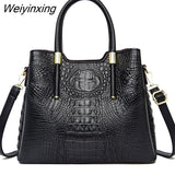 Weiyinxing Crocodile pattern Leather Shoulder Crossbody Bags for Women 2023 3 Layer Large Capacity Ladies Handbag Luxury Totes Sac