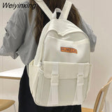 Weiyinxing Fashion Multi-pocket Nylon Women Backpack Female Waterproof Travel Bag Kawaii Girl Insert Buckle Schoolbag Lady Cute Bookbag