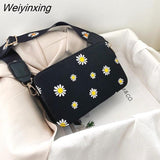 Weiyinxing Women's Bag Daisy Pattern Shoulder Bag Handbag Printed Small Square Bag Tote Classic Elegant Crossbody Shoulder Bag