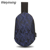 Weiyinxing Chest Bag Men Universal Polyhedron Diagonal Hard Shell Waterproof Function Backpack Riding Couple Shoulder Bag