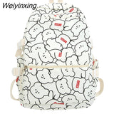Weiyinxing Women Cartoon Laptop Cute Printing School Bag Female Waterproof Fashion Girl Travel Nylon Book Bags Lady College Backpack Trendy