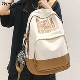 Weiyinxing Letter Printing Women Backpack Multifunction Waterproof Travel Bagkpack Student School Bag Teenage Girls Laptop Backpack