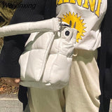 Weiyinxing Padded Women Shoulder Bags Designer Brand Quilted Handbag Luxury Pu Space Cotton Crossbody Bag Large Tote Winter 2023