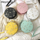 Weiyinxing Sale Sweet Lace Round Handbags High Quality PU Leather Women Crossbody Bags for Women 2023 Small Fresh Flower Chain Shoulder