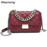 Weiyinxing FASHION Chic Messenger Bags for Women Chains Shoulder Bag Diamond Lattice Luxury Handbags Designer Female Small Bolsas