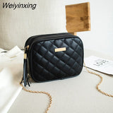 Weiyinxing Small Messenger Bag For Women 2023 Popular Lingge Embroidery Square Female Shoulder Bag Fashion Chain Ladies Crossbody Bags