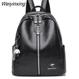 Weiyinxing Women Multifunctional Backpack Female Leather Shoulder Bags School Bag For Teenage Girls Travel Back pack Sac A Dos Femme